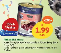 Fressnapf PREMIERE Meati Nassnahrung für Hunde. Angebot