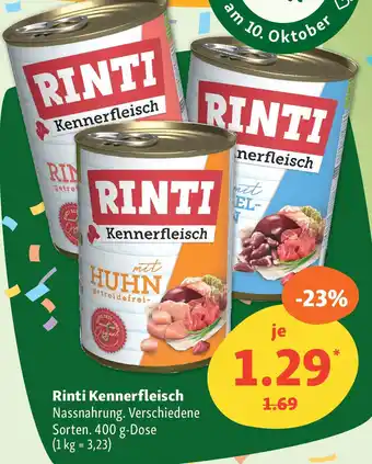 Fressnapf Rinti Kennerfleisch Nassnahrung. Angebot