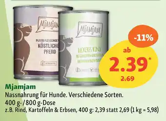 Fressnapf Mjamjam Nassnahrung für Hunde. Angebot