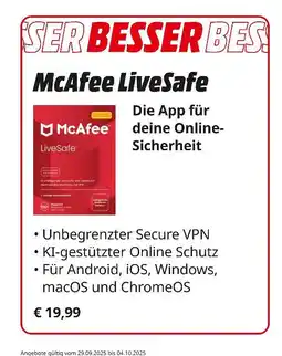 MediaMarkt Mcafee livesafe Angebot
