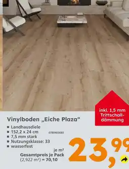 Globus Baumarkt Vinylboden „eiche plaza“ Angebot