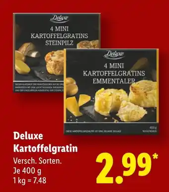 Lidl Deluxe kartoffelgratin steinpilz Angebot
