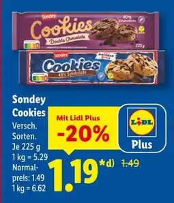 Lidl Sondey cookies double chocolate Angebot
