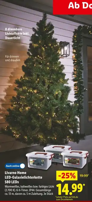 Lidl Livarno home led-galaxielichterkette 580 leds Angebot