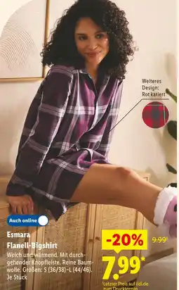 Lidl Esmara flanell-bigshirt Angebot