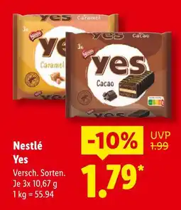 Lidl Nestlé yes caramel Angebot