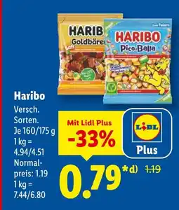 Lidl Haribo versch. sorten Angebot