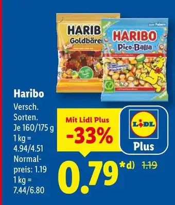 Lidl Haribo versch. sorten Angebot