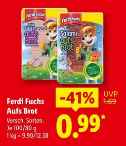 Lidl Ferdi fuchs mini fleischwurst aufs brot Angebot