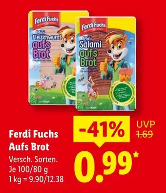 Lidl Ferdi fuchs mini fleischwurst aufs brot Angebot