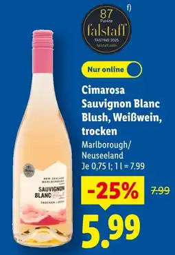 Lidl Cimarosa sauvignon blanc blush, weißwein, trocken Angebot