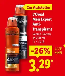 Lidl L'oréal men expert anti-transpirant Angebot