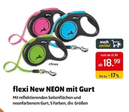 Das Futterhaus Trixie flexi new neon mit gurt Angebot