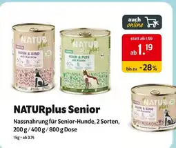 Das Futterhaus Naturplus senior nassnahrung für senior-hunde Angebot
