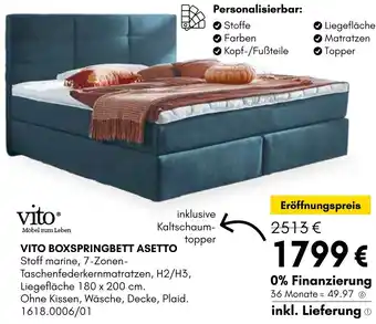 Hardeck Vito boxspringbett asetto Angebot