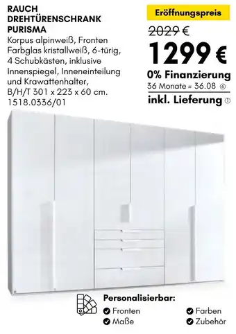 Hardeck Rauch drehtürenschrank purisma Angebot