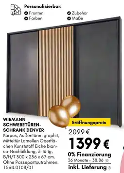 Hardeck Wiemann schwebetürenschrank denver Angebot
