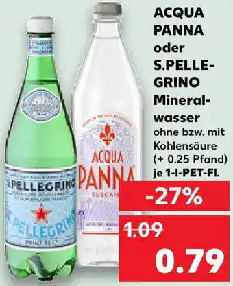 Kaufland ACQUA PANNA oder S.PELLEGRINO Mineralwasser Angebot