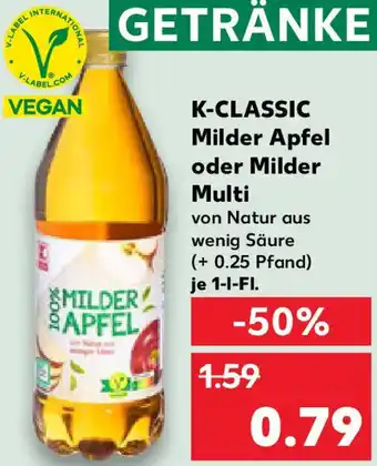 Kaufland K-CLASSIC Milder Apfel oder Milder Multi Angebot