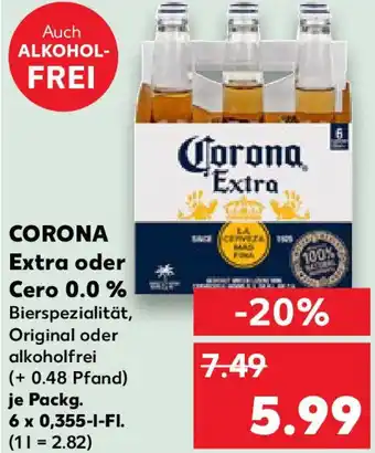 Kaufland CORONA Extra oder Cero 0.0% Angebot