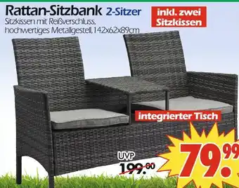 Wreesmann Rattan-sitzbank 2-sitzer Angebot
