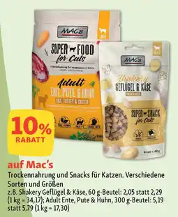 Fressnapf Mac's Trockennahrung und Snacks für Katzen. Angebot