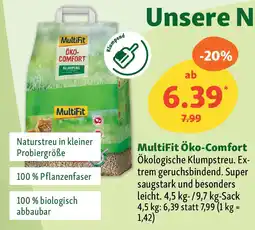 Fressnapf MultiFit Öko-Comfort Ökologische Klumpstreu. Angebot