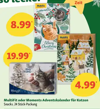 Fressnapf MultiFit oder Moments Adventskalender für Katzen Snacks. Angebot