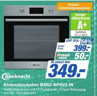 Expert Technomarkt Bauknecht Einbaubackofen BAR2 KP8V2 IN Angebot