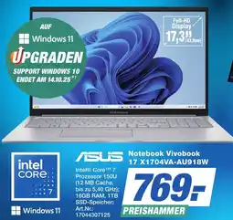 Expert Technomarkt ASUS Notebook Vivobook 17 X1704VA-AU918W Angebot