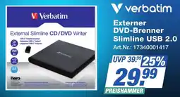 Expert Technomarkt Verbatim Externer DVD-Brenner Slimline USB 2.0 Angebot