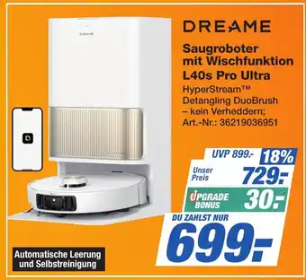 Expert Technomarkt DREAME Saugroboter mit Wischfunktion L40s Pro Ultra Angebot