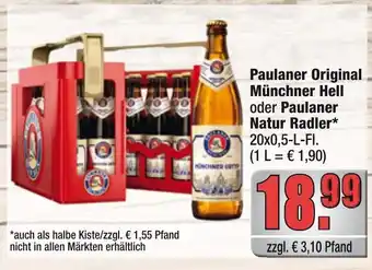 alldrink Paulaner Original Münchner Hell oder Paulaner Natur Radler Angebot