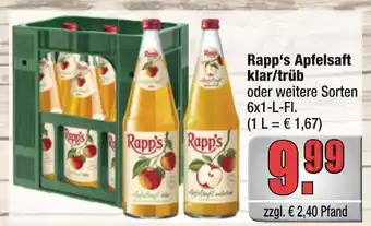alldrink Rapp's Apfelsaft klar/trüb Angebot
