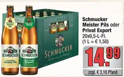 alldrink Schmucker Meister Pils oder Privat Export Angebot