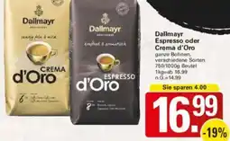 WEZ Dallmayr Espresso oder Crema d'Oro Angebot