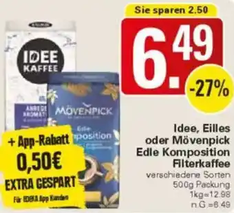 WEZ Idee, Eilles oder Mövenpick Edle Komposition Filterkaffee Angebot