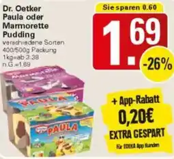 WEZ Dr. Oetker Paula oder Marmorette Pudding Angebot