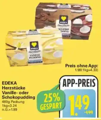 WEZ Edeka Herzstücke Vanille- oder Schokopudding Angebot