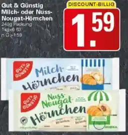 WEZ Gut & Günstig Milch- oder Nuss Nougat-Hörnchen Angebot