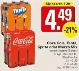 WEZ Coca Cola, Fanta, Sprite oder Mezzo Mix Angebot