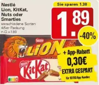 WEZ Nestlé Lion, KitKat, Nuts oder Smarties Angebot