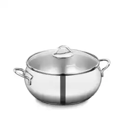 Netto Marken-Discount Korkmaz Tombik Edelstahl-Kochtopf Ø 26 cm – 7,1 Liter mit Glasdeckel Angebot