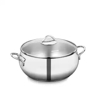 Netto Marken-Discount Korkmaz Tombik Edelstahl-Kochtopf Ø 26 cm – 7,1 Liter mit Glasdeckel Angebot