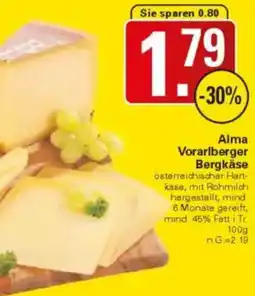 WEZ Alma Vorarlberger Bergkäse Angebot