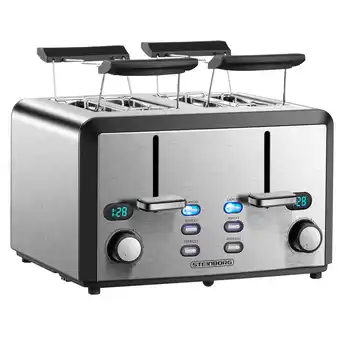 Netto Marken-Discount Steinborg 4 Scheiben Edelstahl XXL Toaster mit Brötchenaufsatz 1600W Angebot