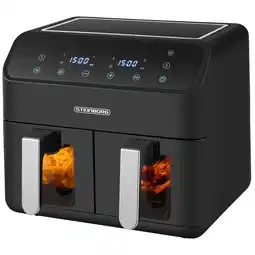 Netto Marken-Discount Steinborg Dual Heißluftfritteuse 4+4L Antihaftbeschichtung Dampfauslass 2000W Angebot