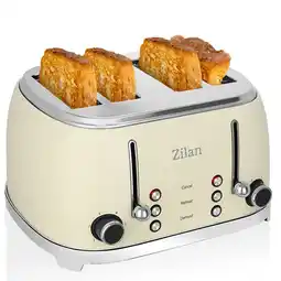 Netto Marken-Discount Zilan 4 Scheiben Retro Toaster 6 Bräunungsstufen 1500 Watt Angebot
