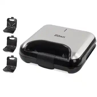 Netto Marken-Discount Zilan 3in1 Sandwichmaker Kontaktgrill Waffeleisen Antihaftbeschichtung 800W Angebot