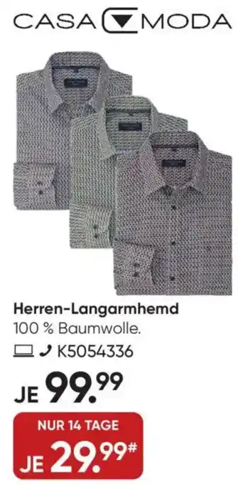 Galeria CASA MODA Herren-Langarmhemd Angebot